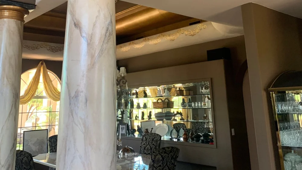 Upscale commercial interior painting with marble columns — Pioneer Paint Pros